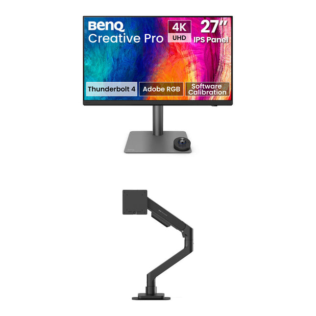 BenQ PD2732U Monitor Profesional 27" 4K UHD HDR10 con Single Ergo Arm