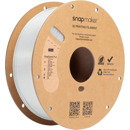 Snapmaker SnapSpeed Filamento PLA RFID 1kg Blanco Perla Alta Velocidad