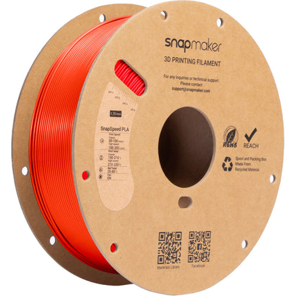 Snapmaker SnapSpeed PLA RFID Filamento 1kg Rojo Alta Velocidad