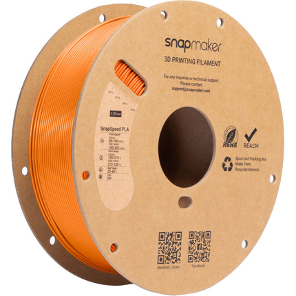Snapmaker SnapSpeed Filamento PLA RFID 1kg Naranja Alta Velocidad