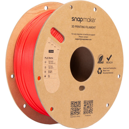 Snapmaker Matte PLA RFID Filamento 1kg Rojo Engine Alta Velocidad