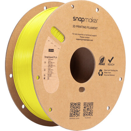 Snapmaker SnapSpeed Filamento PLA RFID 1kg Amarillo Brillante Alta Velocidad