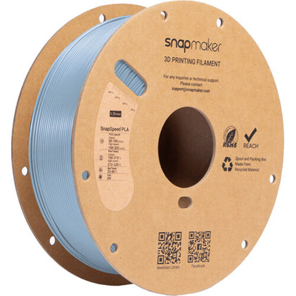 Snapmaker SnapSpeed Filamento PLA RFID 1kg Azul Gris alta velocidad