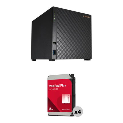 Asustor 32TB Drivestor 4 Gen2 NAS con 4 bahías y discos WD 8TB Red Plus