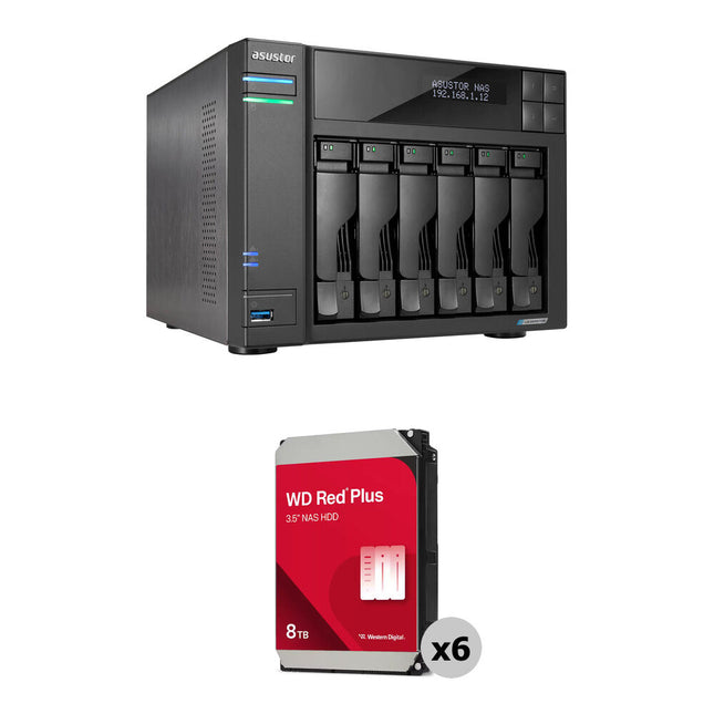 Asustor Lockerstor 6 Gen2+ NAS 48TB 6 bahías 8GB RAM 2.0 GHz Quad-Core