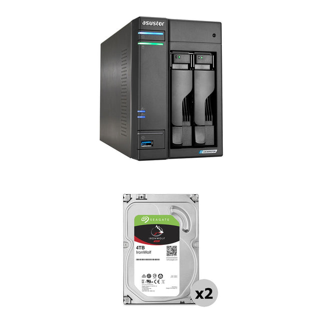 Asustor 8TB Lockerstor 2 Gen2+ NAS 2 Bahías 2 x 4TB SATA III 5400 RPM