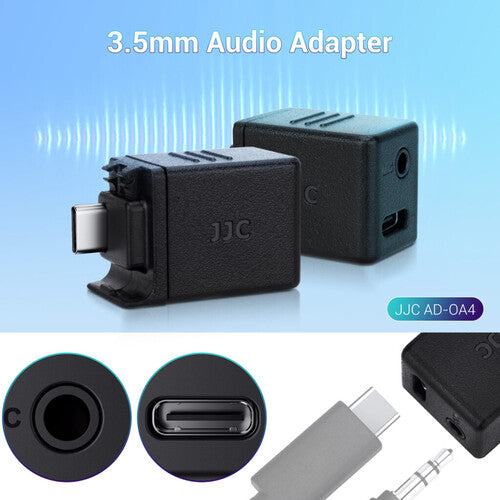 JJC Adaptador USB-C a Audio 3.5mm TRS para DJI Osmo Action 4 con Passthrough