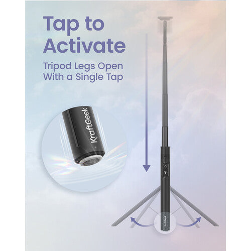 KraftGeek Trípode Magnético para Smartphone Ajuste 33 a 168 cm Negro