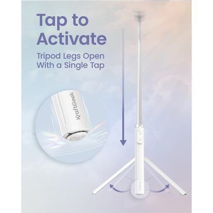 KraftGeek Trípode Magnético para Smartphone Altura Ajustable 13 a 66 Pulgadas Blanco