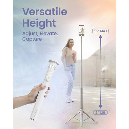KraftGeek Trípode Magnético para Smartphone Altura Ajustable 13 a 66 Pulgadas Blanco