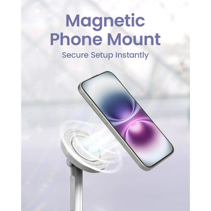 KraftGeek Trípode Magnético para Smartphone Altura Ajustable 13 a 66 Pulgadas Blanco