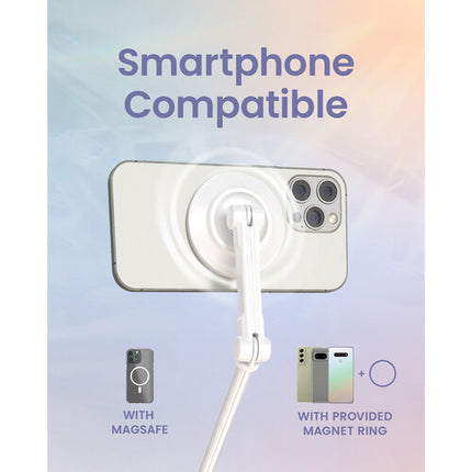 KraftGeek Trípode Magnético para Smartphone Altura Ajustable 13 a 66 Pulgadas Blanco