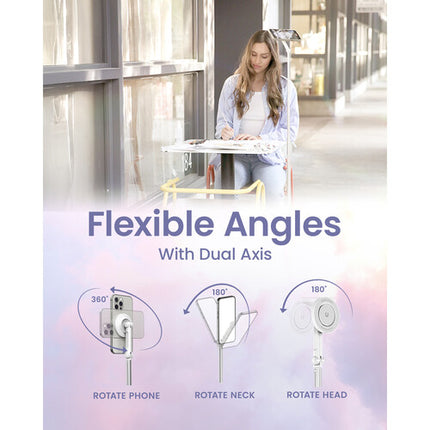 KraftGeek Trípode Magnético para Smartphone Altura Ajustable 13 a 66 Pulgadas Blanco