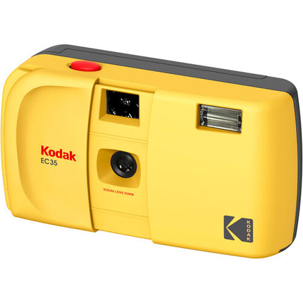 Kodak EC35 Cámara de película 35mm lente 25mm f10 flash y correa Butter Yellow