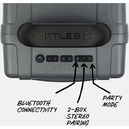 Turtlebox Cub Altavoz portátil impermeable gris 1.3" tweeter 14 horas batería