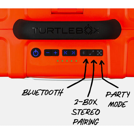 Turtlebox Grande Altavoz Inalámbrico Portátil Naranja 1.25" Tweeter 10" Woofer