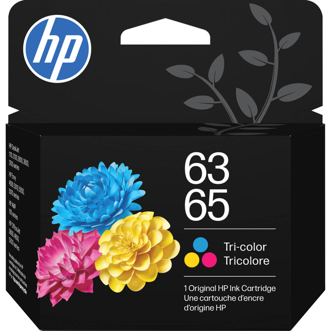 HP 63/65 Cartucho de Tinta Original Tricolor Rendimiento Estándar para Impresoras HP DeskJet ENVY OfficeJet