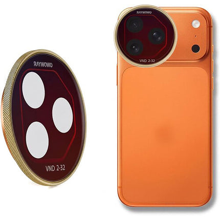 Raywowo Filtro ND Variable 1-5 Stop para iPhone 17 Pro Max Dorado