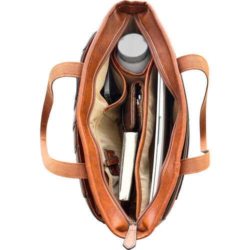 Rofozzi Voyager Lane Bolso Tote de Cuero Vegano para Laptop 14" Caramelo
