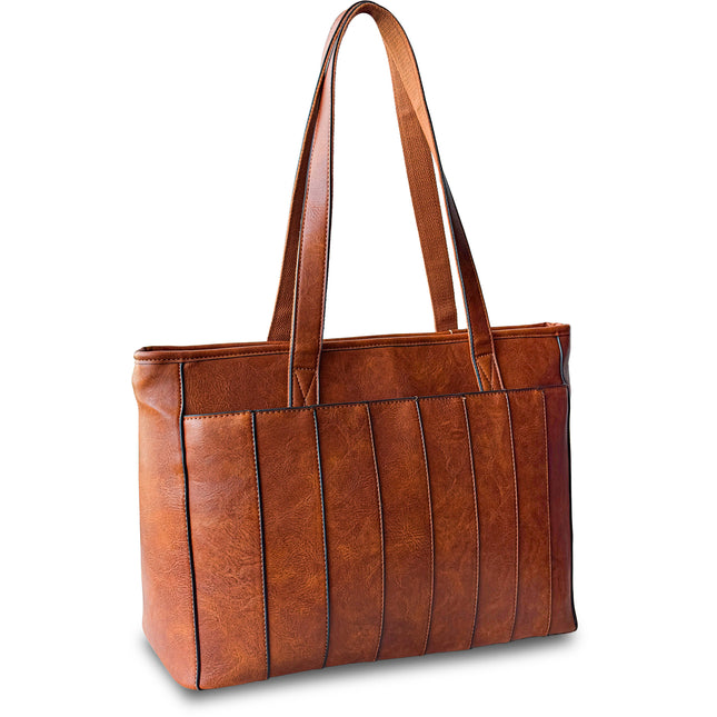 Rofozzi Voyager Lane Bolso Tote de Cuero Vegano para Laptop 14" Caramelo