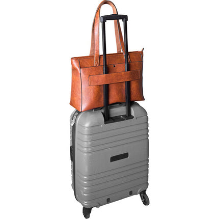 Rofozzi Voyager Lane Bolso Tote de Cuero Vegano para Laptop 14" Caramelo