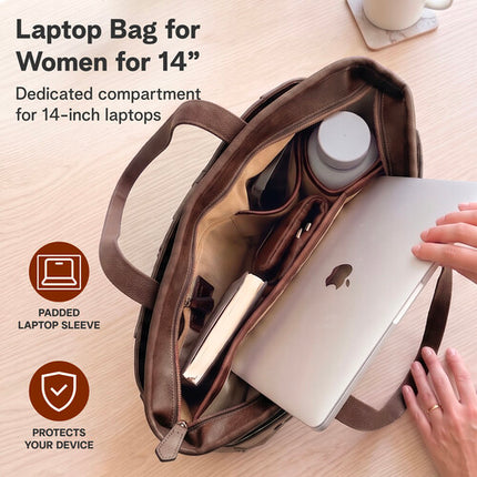 Rofozzi Voyager Lane Bolso Tote para Laptop 14" Piel Vegana Espresso