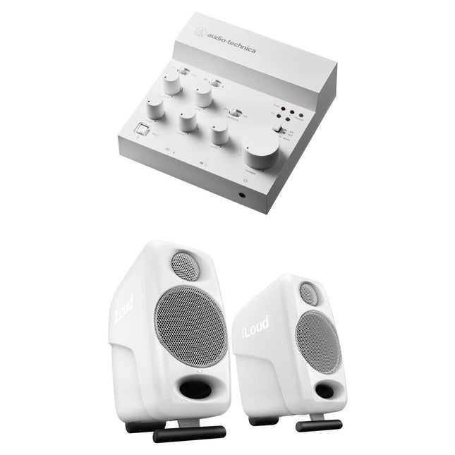Audio-Technica AT-UMX3 Mezclador USB 3 Canales con Monitores Activos iLoud Micro White