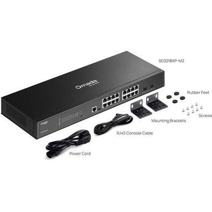 TP-Link Omada SG3218XP-M2 V2 Switch de Red Gestionado 16 Puertos 2.5G PoE+ 240W Rack Mount
