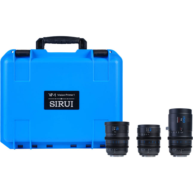 Sirui VP-1 Vision Prime Juego de 3 Lentes Cine Full Frame 15 75 150mm T1.4 T1.6 T4 Macro