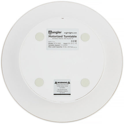 Angler Turntable motorizado para imágenes 360° plataforma 11.75" capacidad 15 lb con control remoto