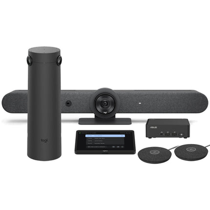 Logitech Rally Bar Kit con Cámara Sight Control Touch 10.1" y 2 Micrófonos para Teams Rooms