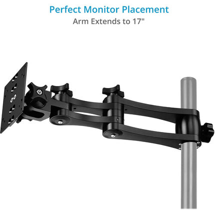 Proaim Brazo Articulado para Monitor Cart de Cámara VESA 75 100mm Reach 17" Payload 25kg Rod 35"