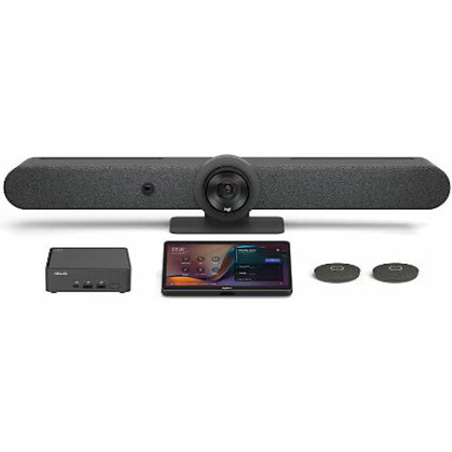 Logitech Rally Bar Barra de Video 4K Controlador 10.1" y 2 Micrófonos Pod