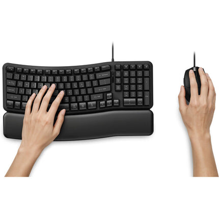 Kensington Pro Fit Ergo KM620-W Set de escritorio con teclado ergonómico y ratón óptico 2400 dpi