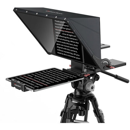 Desview TP15 Teleprompter portátil 15 pulgadas con control Bluetooth y maletín aluminio