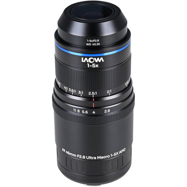 Venus Optics Laowa Aksen 45mm f/2.8 objetivo macro 1-5x APO con distancia de trabajo 1.6 pulgadas L-Mount