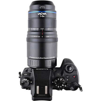 Venus Optics Laowa Aksen 45mm f/2.8 Ultra Macro APO Lente Micro Cuatro Tercios 1-5x 1.6" Distancia Trabajo