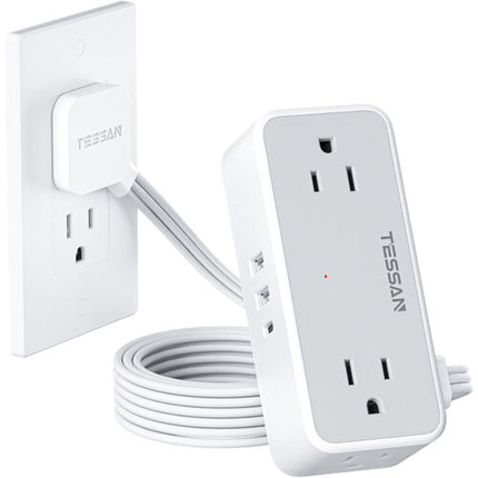 Tessan Regleta Protectora con 4 Enchufes 3 Puertos USB 900J Gris