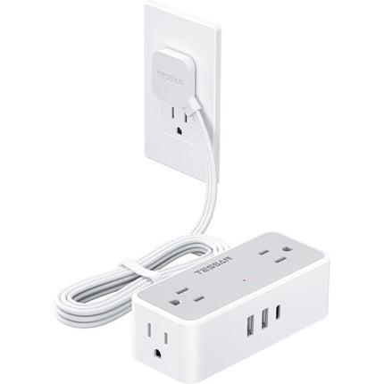 Tessan Regleta Protectora con 4 Enchufes 3 Puertos USB 900J Gris
