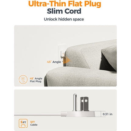 Tessan Regleta Protectora con 4 Enchufes 3 Puertos USB 900J Gris