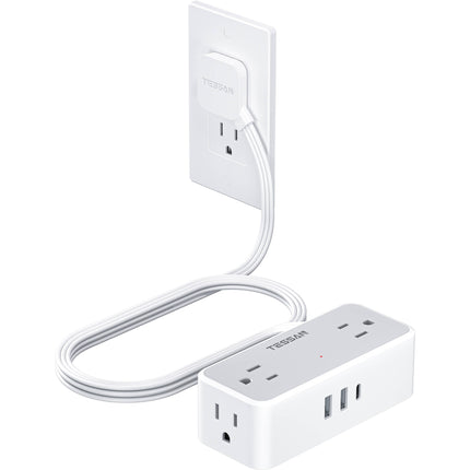 Tessan Regleta Protectora con 4 Enchufes 3 Puertos USB 900J Gris