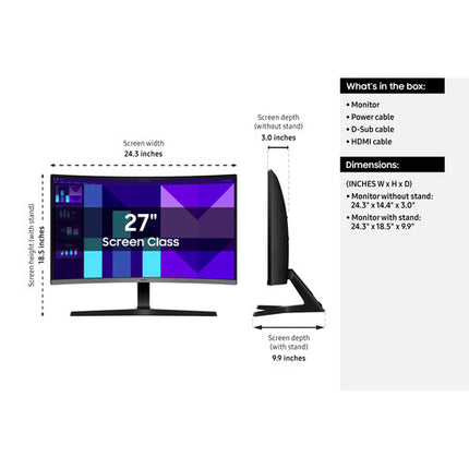 Samsung S39GD Monitor Curvo 27" Full HD 100 Hz HDMI y VGA