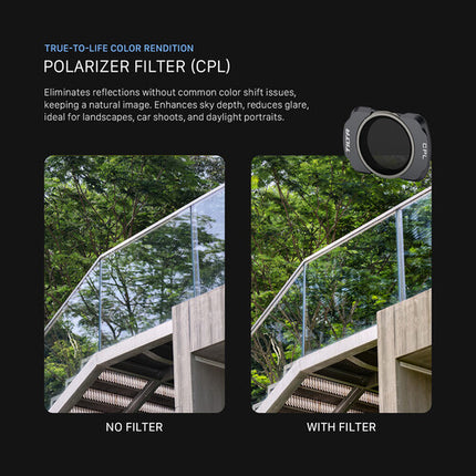Filtro Polarizador Circular Tilta para DJI Osmo Pocket 3/4 vidrio óptico aluminio