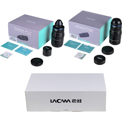 Venus Optics Laowa Aksen Set de lentes Ultra Macro 17.5mm f1.7 y 45mm f2.8 APS Micro Cuatro Tercios