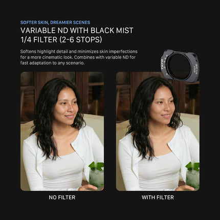Filtro ND Variable Tilta 2 a 6 Paradas Black Mist 1/4 para DJI Osmo Pocket 3 4