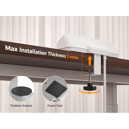 Tessan Regleta con Abrazadera 5 Enchufes 4 Puertos USB 10 Pies Gris