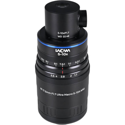 Venus Optics Laowa Aksen 17.5mm f/1.7 Lente Ultra Macro 5-10x APO con Iluminación Coaxial y 0.9" Distancia de Trabajo