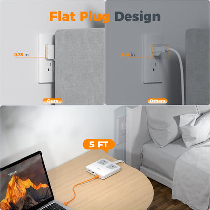 Tessan TS-PS12US00-GR Estación de Carga 67W 2 AC 4 USB Compacta