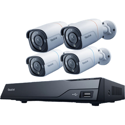 Reolink NVS8-8MB2AFB2 Sistema de Seguridad 8 Canales 4K 2TB HDD 4 Cámaras 8MP Blanca