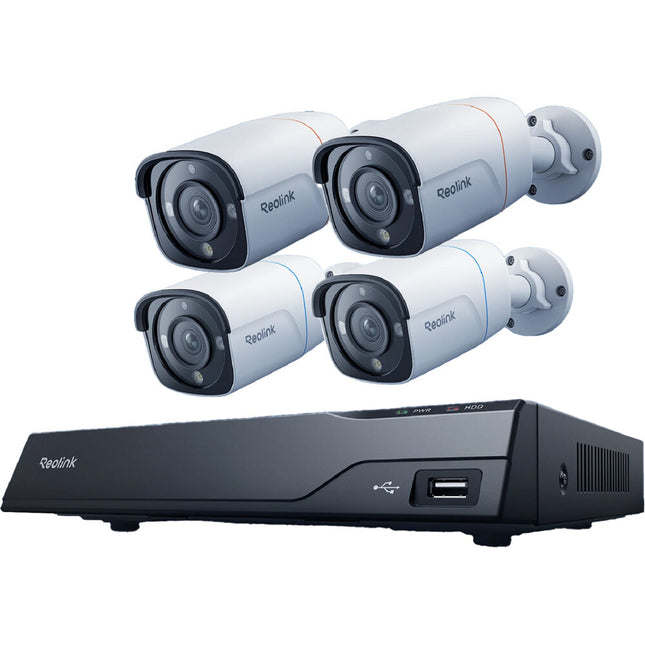 Reolink NVS8-8MB2AFB2 Sistema de Seguridad 8 Canales 4K 2TB HDD 4 Cámaras 8MP Blanca